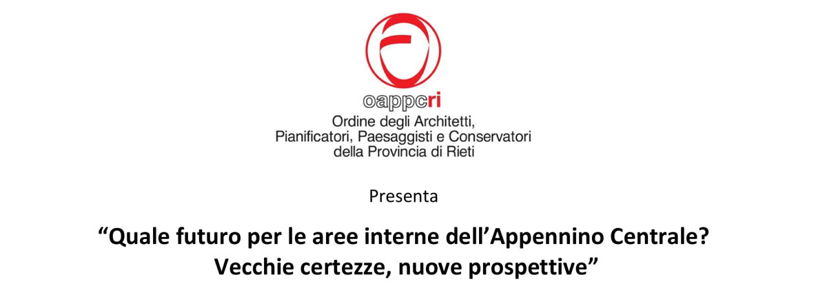 SdM | Seminario: “Quale futuro per le aree interne dell'Appennino Centrale? Vecchie certezze, nuove prospettive”