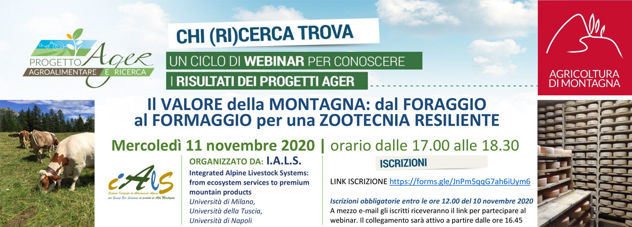 Unitus • SdM | Webinar: Il VALORE della MONTAGNA: dal FORAGGIO al FORMAGGIO per una ZOOTECNIA RESILIENTE