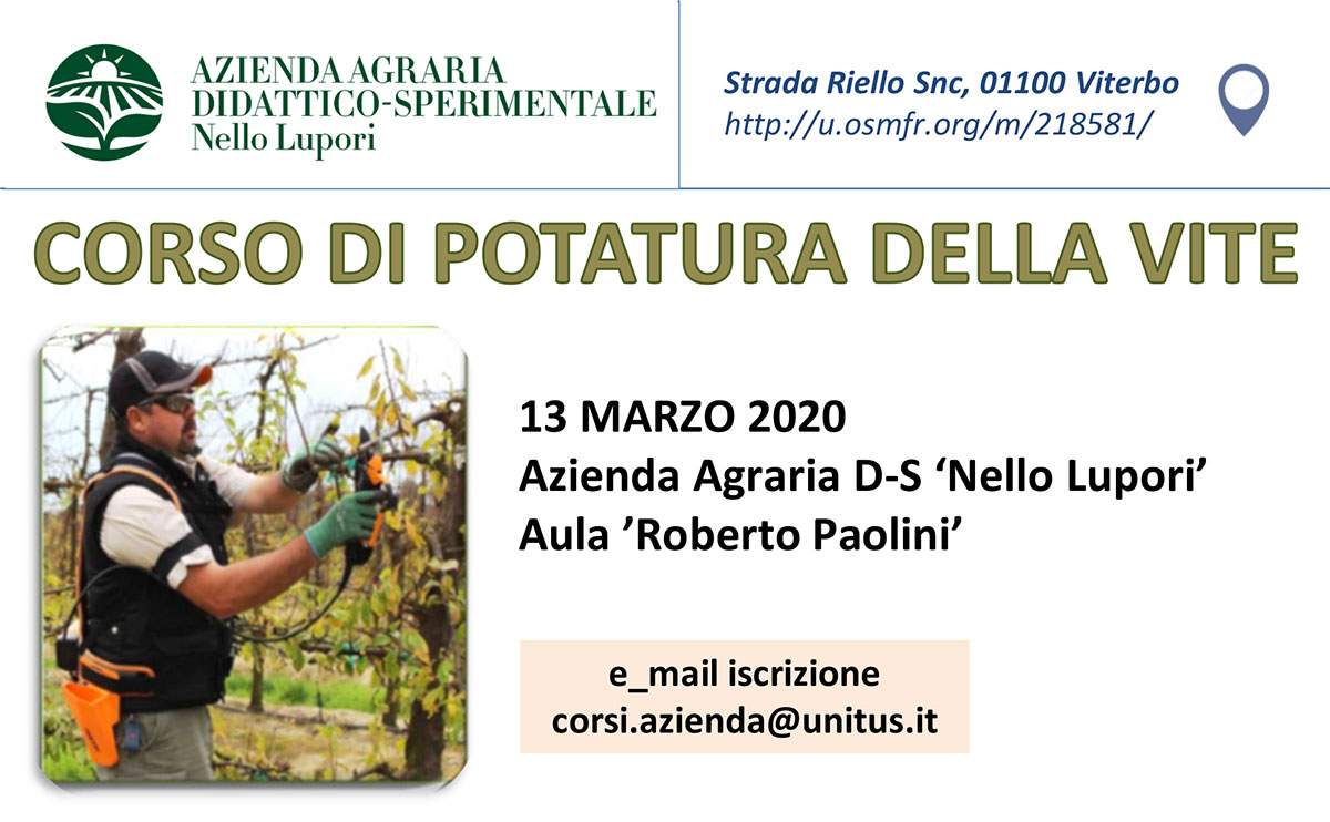 SdM | Corso di potatura della vite - 13 marzo 2020