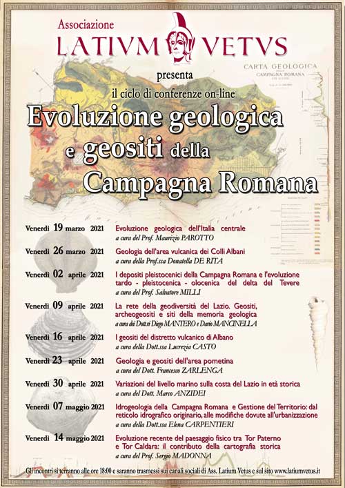 Locandina del ciclo di conferenze sulla geologia dell'Agro Romano