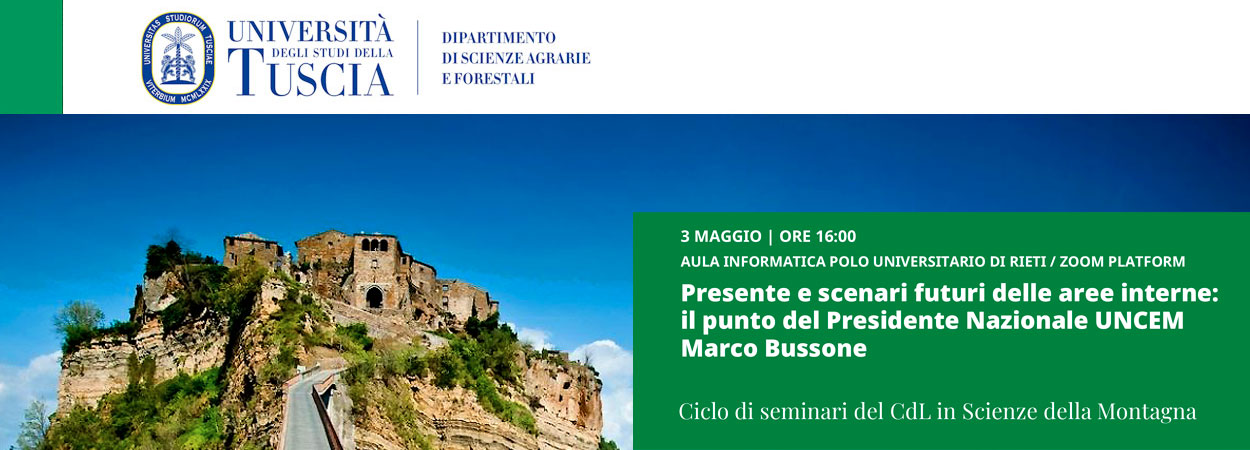 Ciclo di seminari del Corso di Laurea in Scienze della Montagna, prossimo appuntamento il 3 maggio 2022