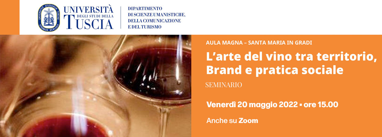 UNITUS - Seminario di approfondimento - Vino, territorio e brand - AULA MAGNA 20 maggio ore 15:00