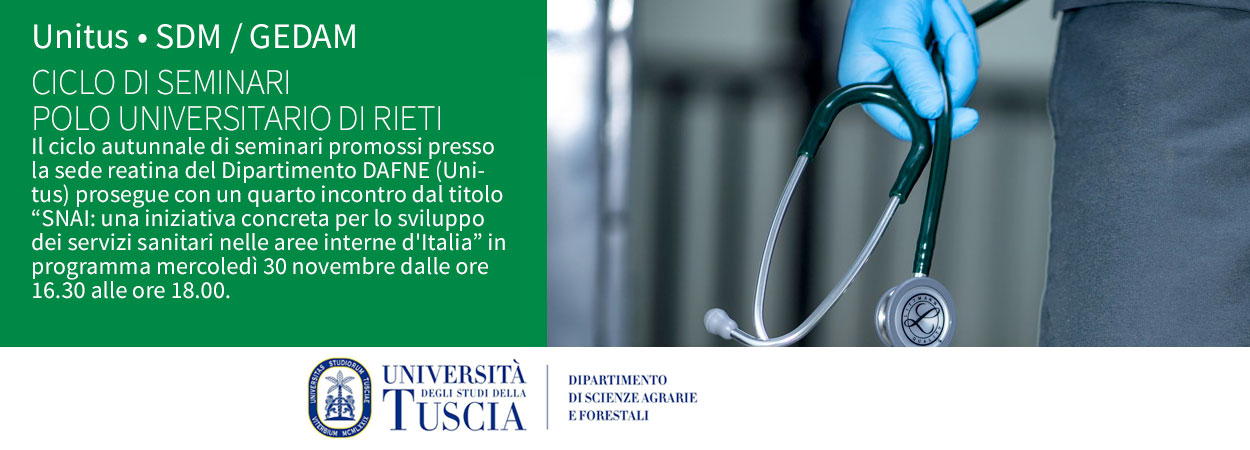 Unitus • SDM/GEDAM | CICLO DI SEMINARI - POLO UNIVERSITARIO DI RIETI