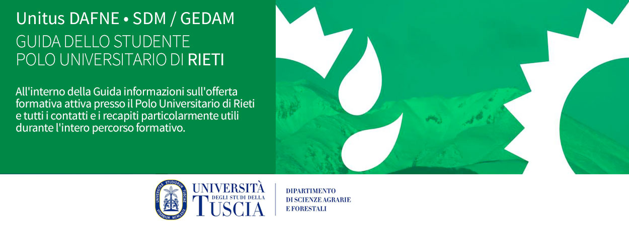 Unitus DAFNE • SDM / GEDAM | GUIDA DELLO STUDENTE • POLO UNIVERSITARIO DI RIETI - A.A. 2022/2023