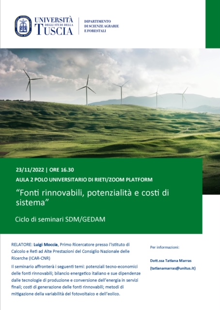 “Fonti rinnovabili, potenzialità e costi di sistema”