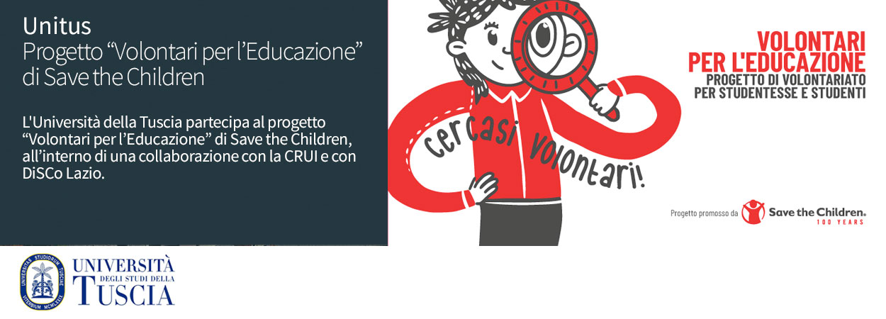 Unitus | Progetto “Volontari per l’Educazione” di Save the Children