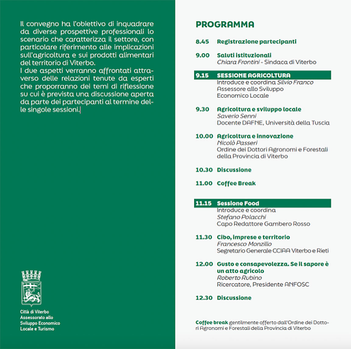 Convegno: “Viterbo Agroalimentare. Opportunità e proposte