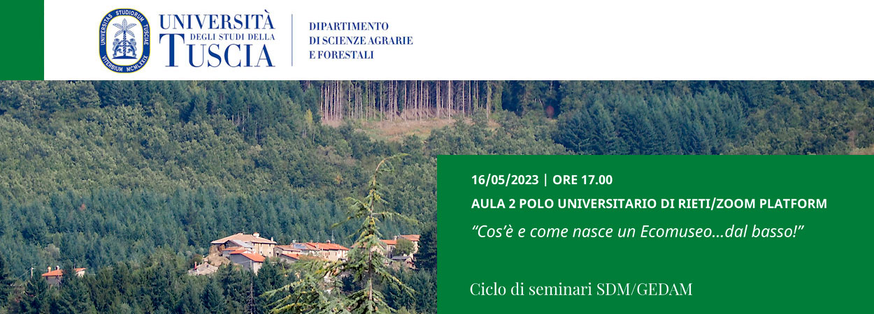 Unitus • SDM/GEDAM | Seminari di primavera del Polo Universitario di Rieti, terzo incontro