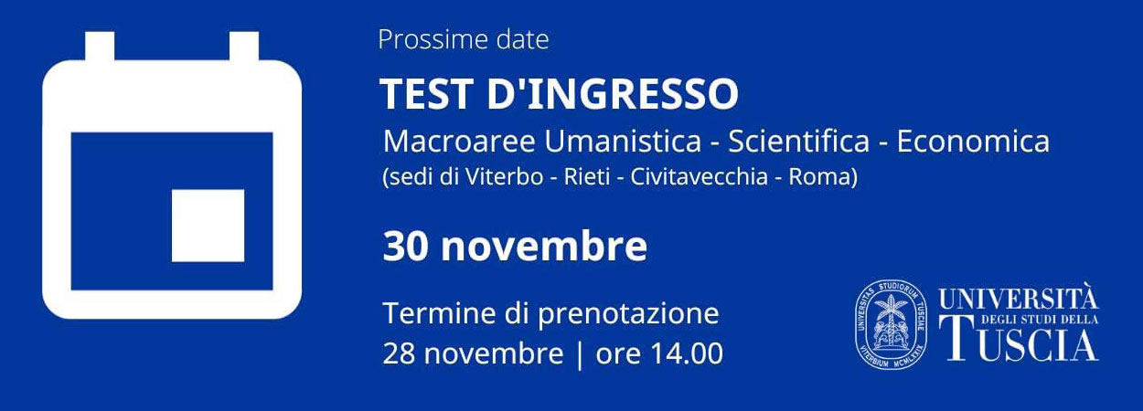 Unitus • Scienze della Montagna | Test Ingresso Macroaree Umanistica-Scientifica-Economica: 30 Novembre 2023