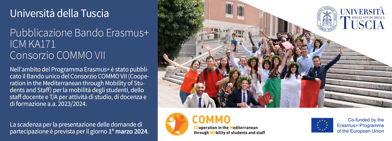 Università della Tuscia | Pubblicazione Bando Erasmus+ ICM KA171 Consorzio COMMO VII