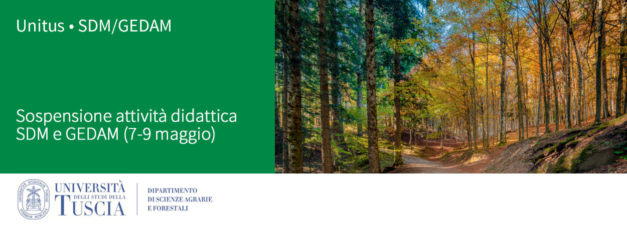 Unitus • SDM/GEDAM | Sospensione attività didattica SDM e GEDAM (7-9 maggio)