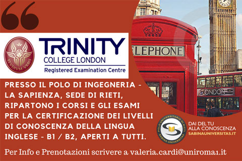 NUOVI CORSI CERTIFICAZIONE TRINITY