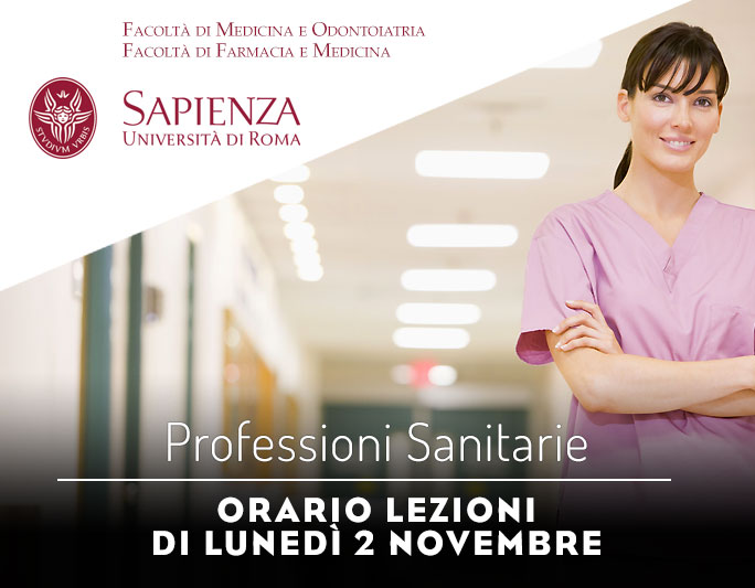 Professioni Sanitarie: orario lezioni di lunedì 2 novembre