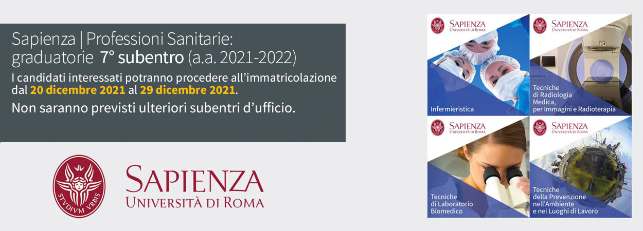 Prova di ammissione con selezione locale ai corsi di laurea delle Professioni Sanitarie | Graduatorie 7° subentro (a.a. 2021-2022)