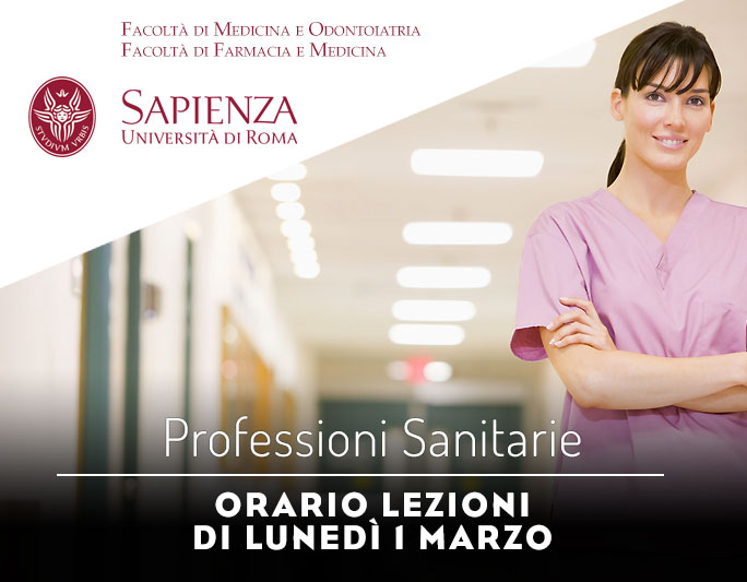 Professioni Sanitarie: orario lezioni di lunedì 1 marzo