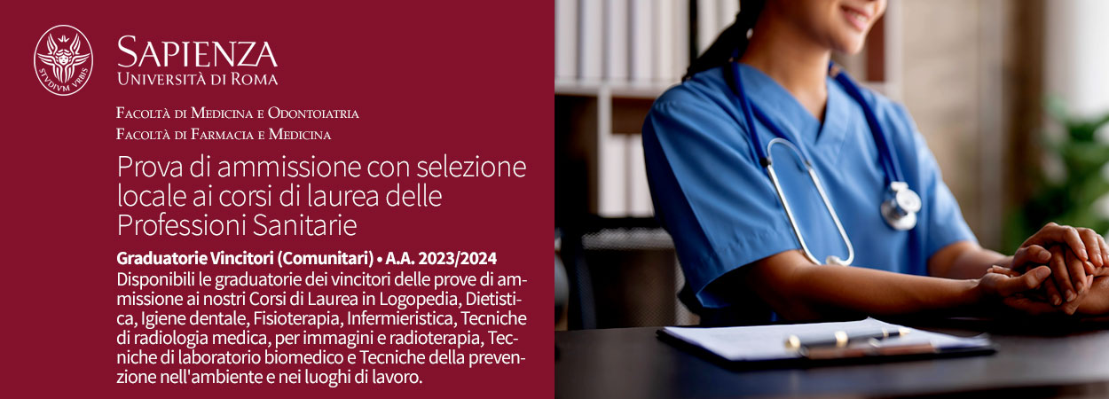 Prova di ammissione con selezione locale ai corsi di laurea delle Professioni Sanitarie | Graduatorie Vincitori