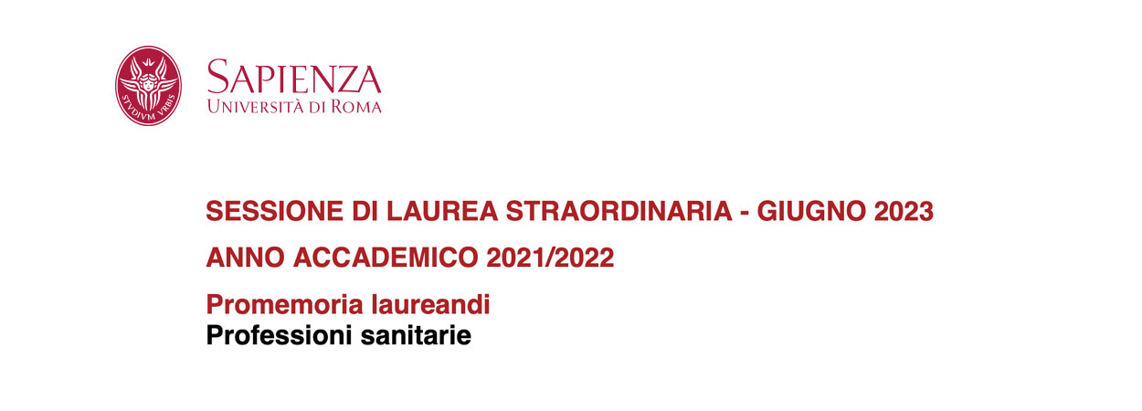 Sapienza | Prolungamento dell'a.a. 2021-2022 - sessione straordinaria giugno 2023