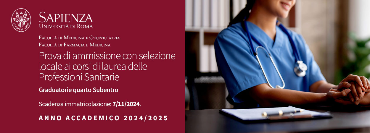 Prova di ammissione con selezione locale ai corsi di laurea delle Professioni Sanitarie | Graduatorie IV Subentro