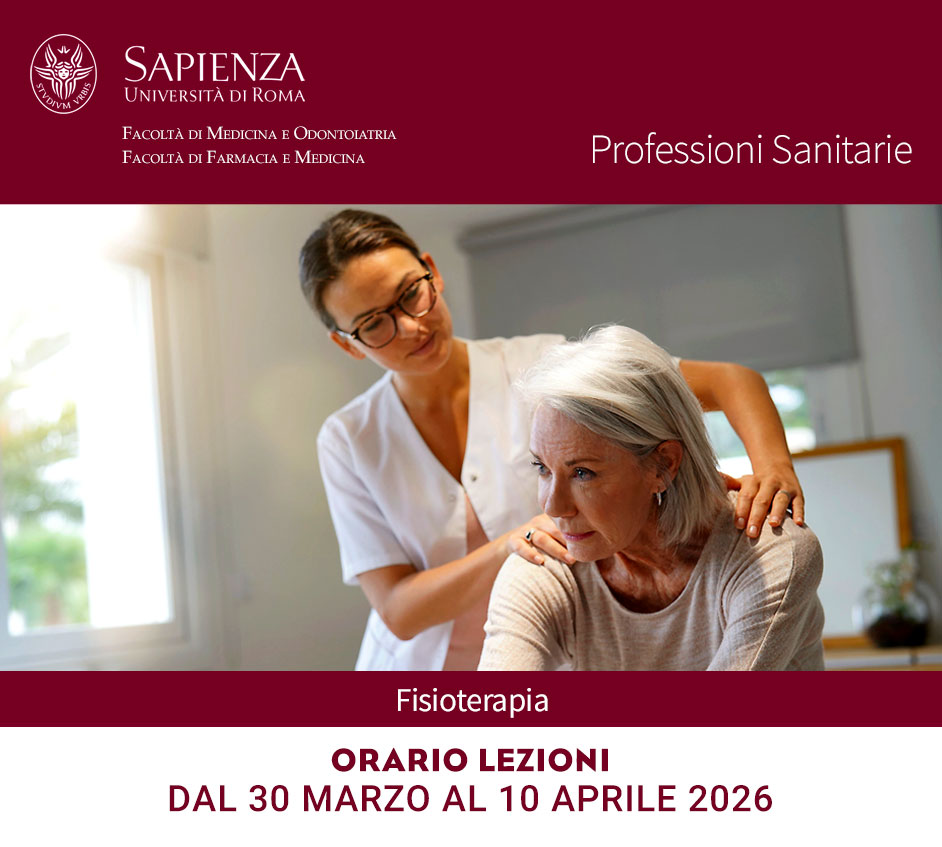 Fisioterapia: orario lezioni dal 30 marzo al 10 aprile 2026