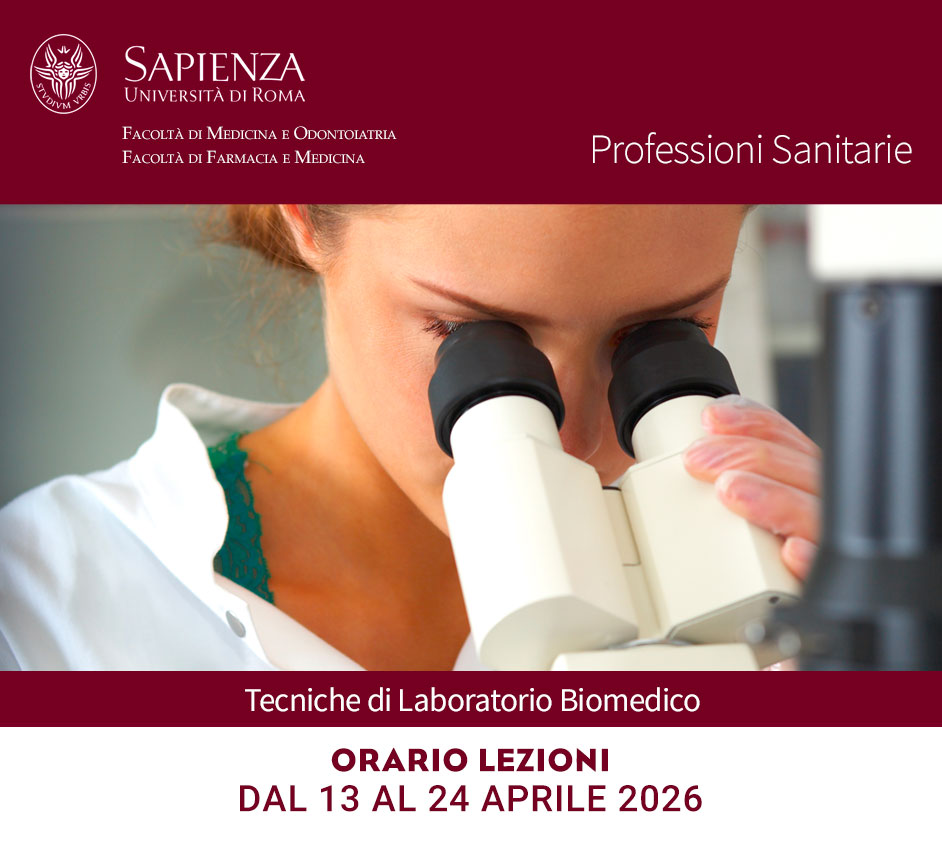 Tecniche di Laboratorio Biomedico: orario lezioni dal 13 al 24 aprile 2026