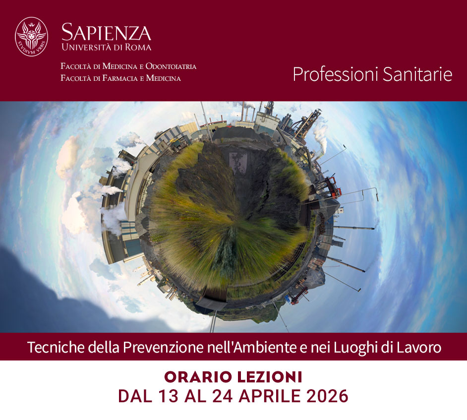 Tecniche della Prevenzione nell'Ambiente e nei Luoghi di Lavoro: orario lezioni dal 13 al 24 aprile 2026