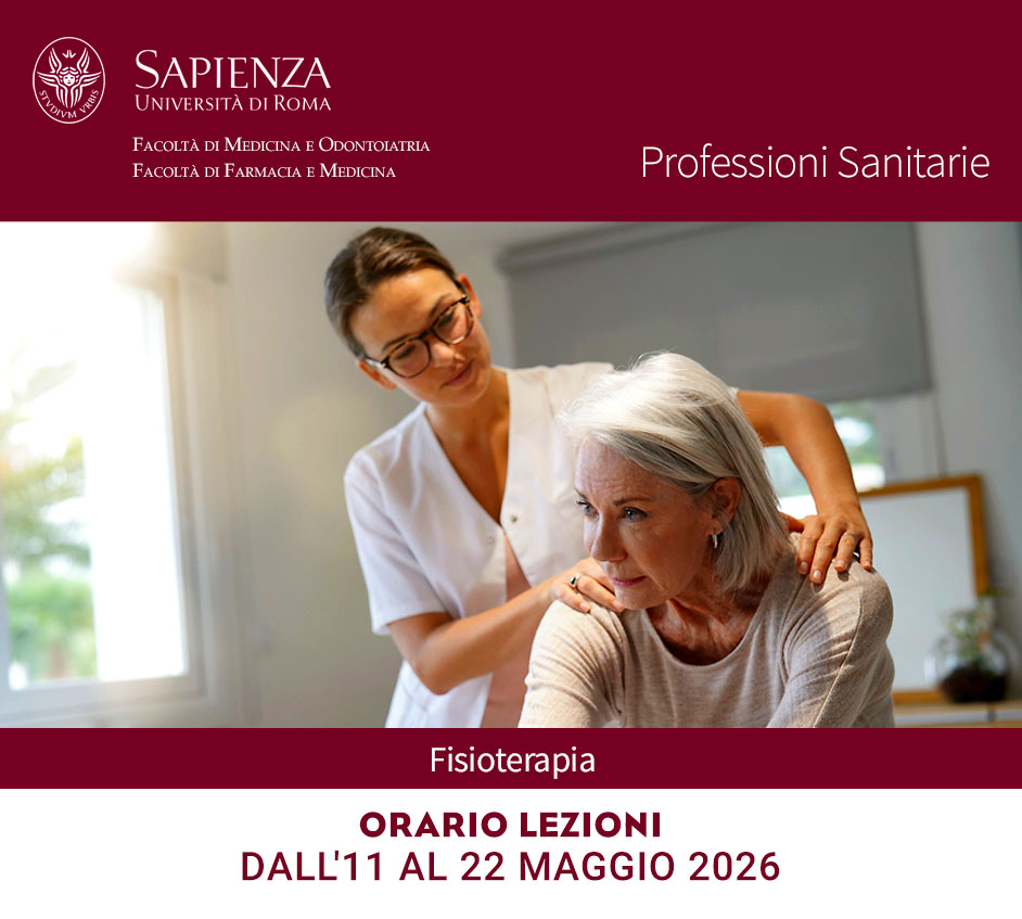 Fisioterapia: orario lezioni dall'11 al 22 maggio 2026