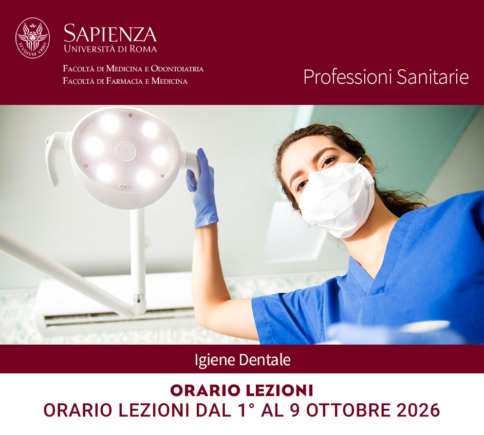 Igiene Dentale: orario lezioni dal 1° al 9 ottobre 2026