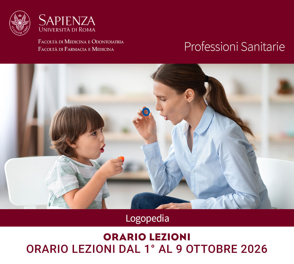 Logopedia: orario lezioni dal 1° al 9 ottobre 2026