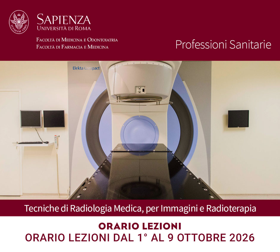 Tecniche di Radiologia Medica, per Immagini e Radioterapia: orario lezioni dal 1° al 9 ottobre 2026
