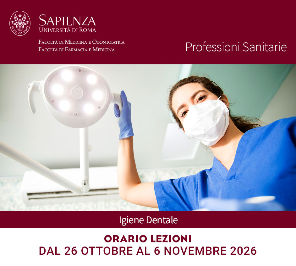 Igiene Dentale: | Orario lezioni dal 26 ottobre al 6 novembre 2026