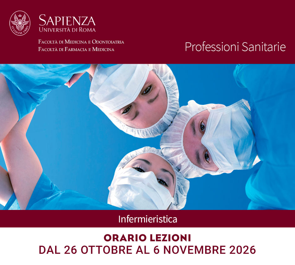 Infermieristica: | Orario lezioni dal 26 ottobre al 6 novembre 2026