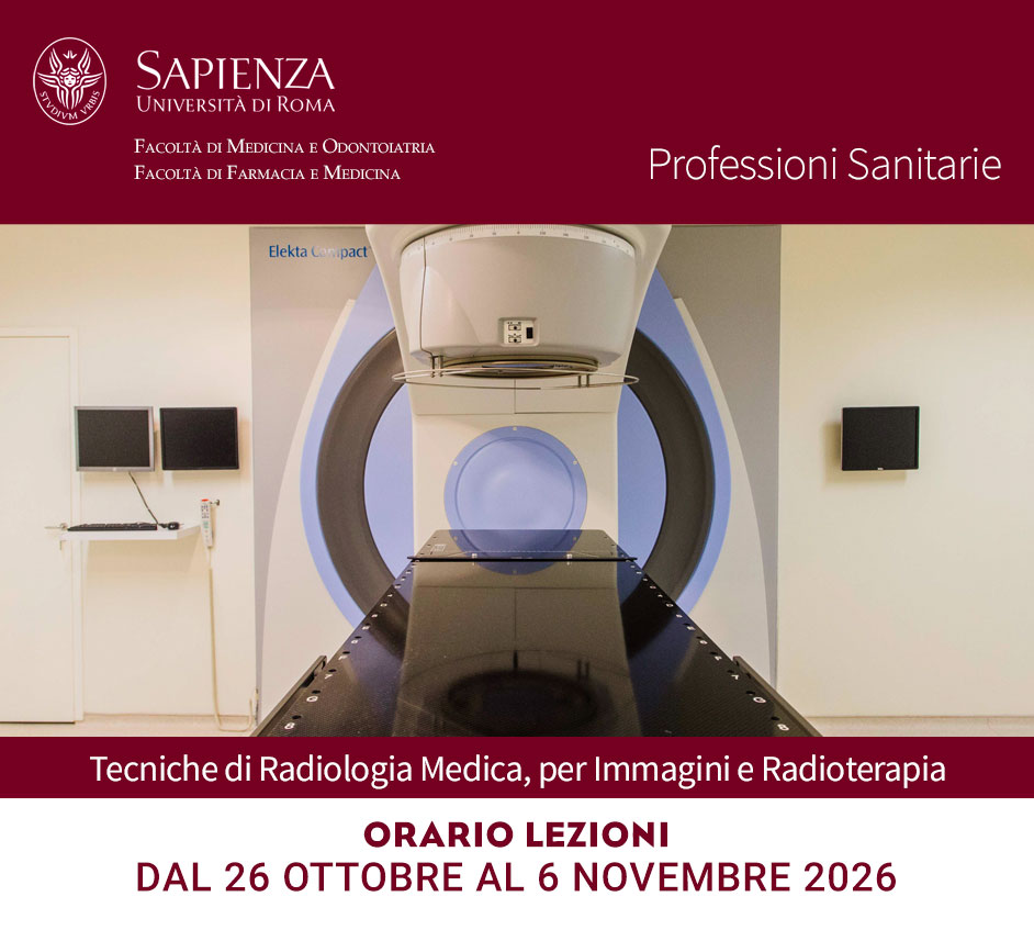 Tecniche di Radiologia Medica, per Immagini e Radioterapia: | Orario lezioni dal 26 ottobre al 6 novembre 2026