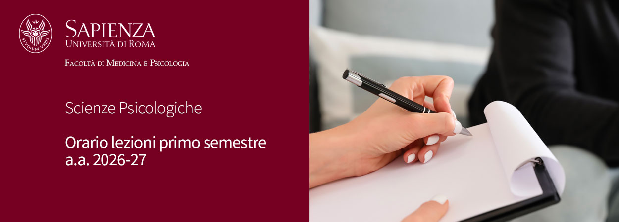 Scienze Psicologiche | Orario lezioni primo semestre a.a. 2026-27