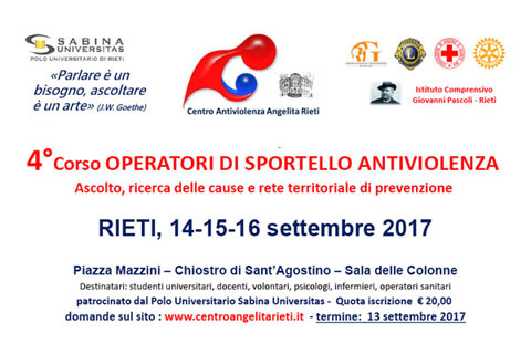 4° Corso Operatori di Sportello Antiviolenza