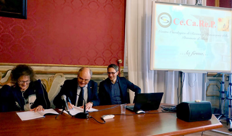 Pool di ricercatori a Palazzo Dosi per il rinnovo della convenzione del Ce.Ca.Re.P., progetto congiunto tra ALCLI e Sabina Universitas