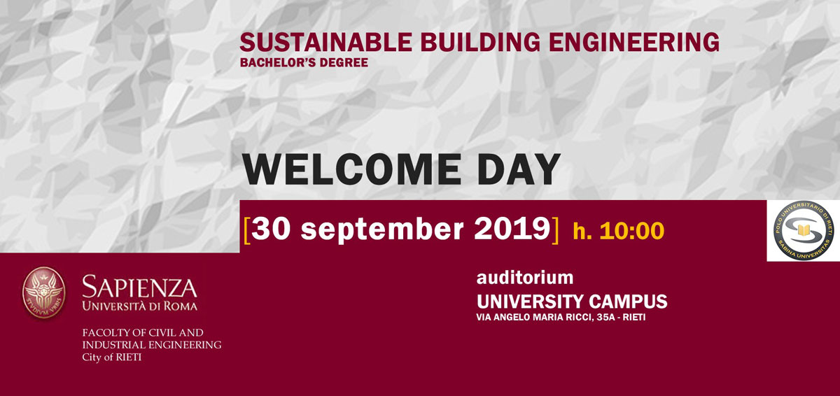 Welcome Day del Corso di Laurea in Sustainable Building Engineering