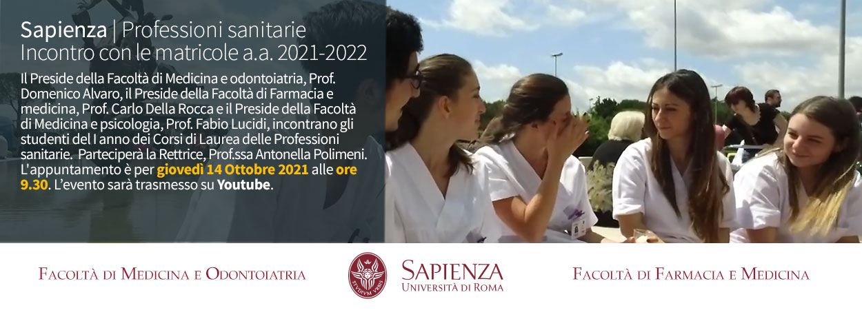 Sapienza | Professioni sanitarie • Incontro con le matricole a.a. 2021-2022