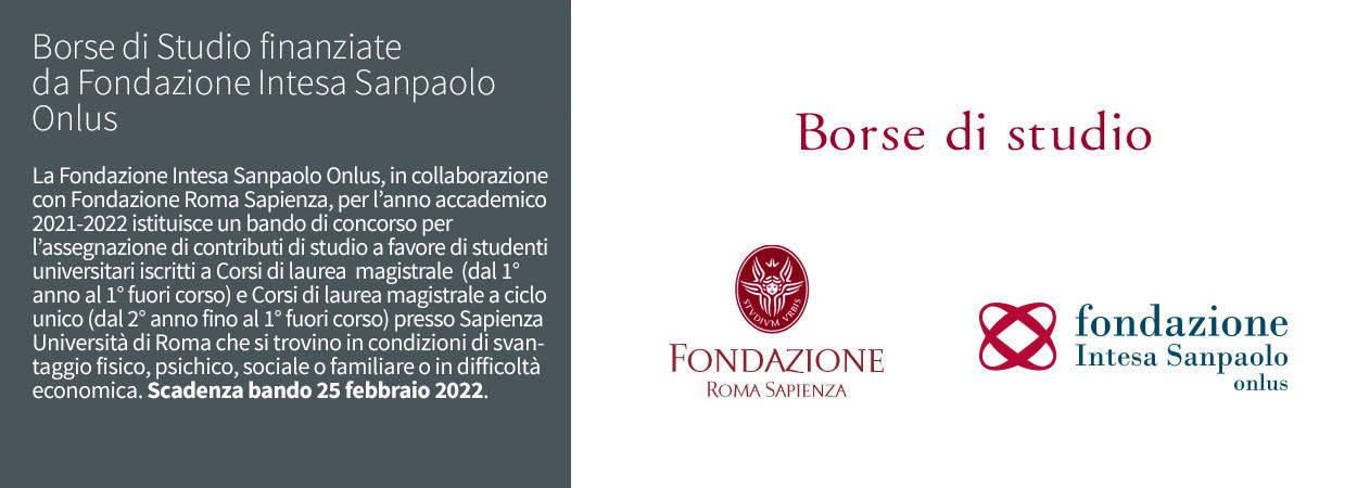 Borse di Studio finanziate da Fondazione Intesa Sanpaolo Onlus