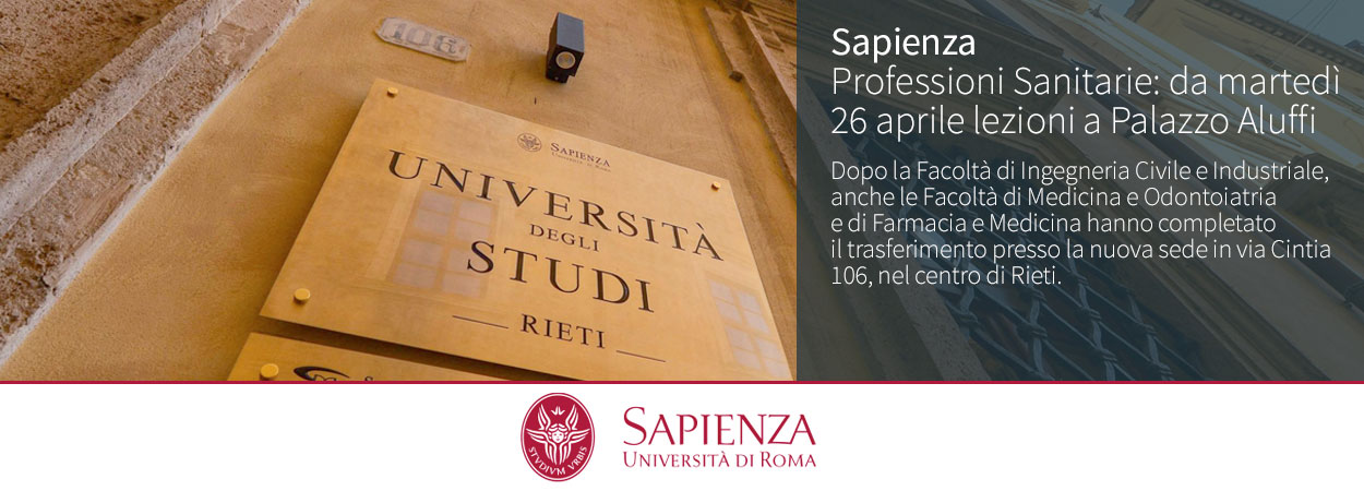Sapienza | Professioni Sanitarie: da martedì 26 aprile lezioni a Palazzo Aluffi