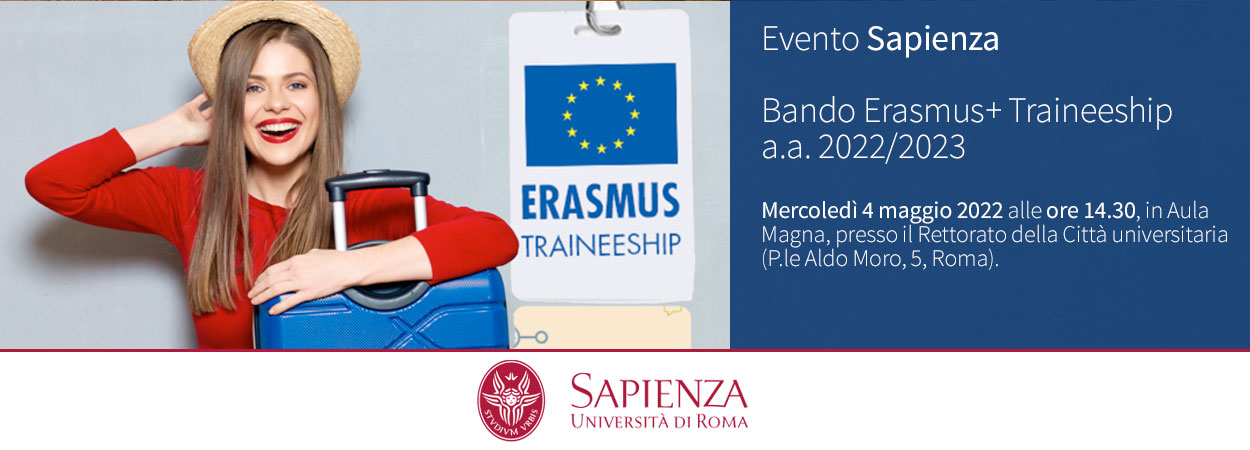 Evento Sapienza | Bando Erasmus+ Traineeship a.a. 2022/2023