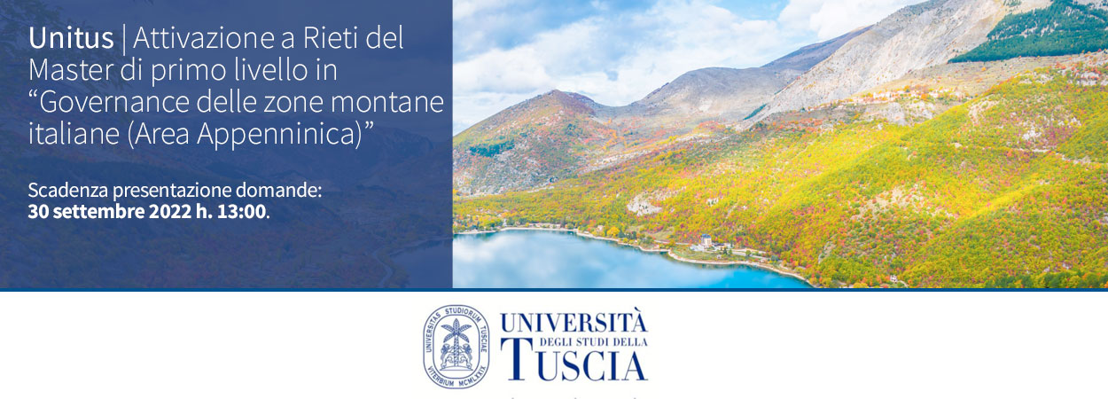 Attivazione a Rieti del Master di primo livello in “Governance delle zone montane italiane (Area Appenninica)”