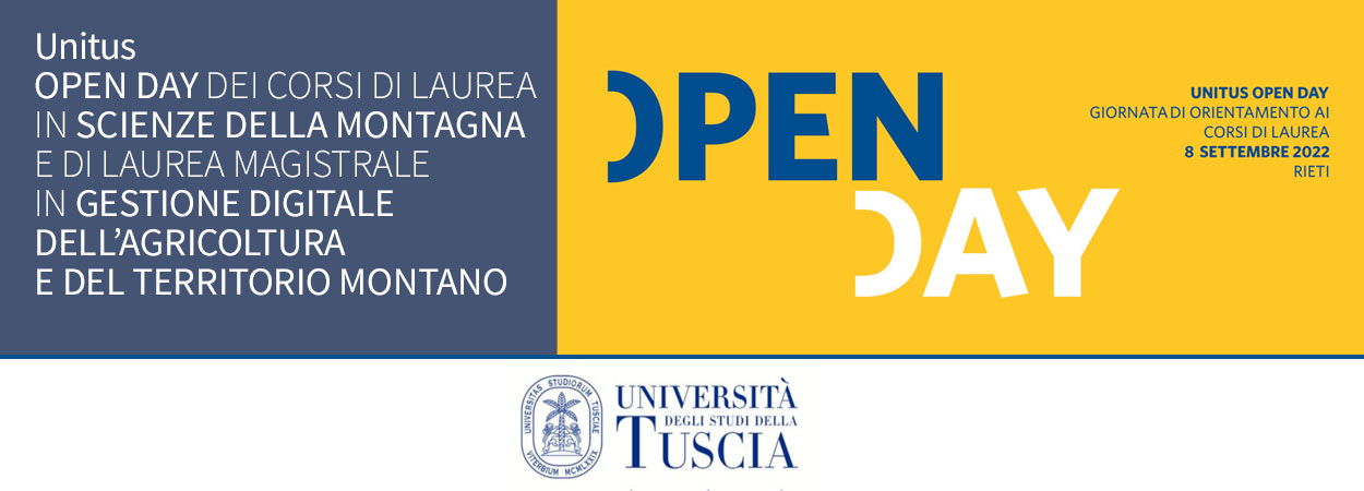 UNITUS | OPEN DAY DEI CORSI DI LAUREA IN SCIENZE DELLA MONTAGNA E DI LAUREA MAGISTRALE IN GESTIONE DIGITALE DELL’AGRICOLTURA E DEL TERRITORIO MONTANO