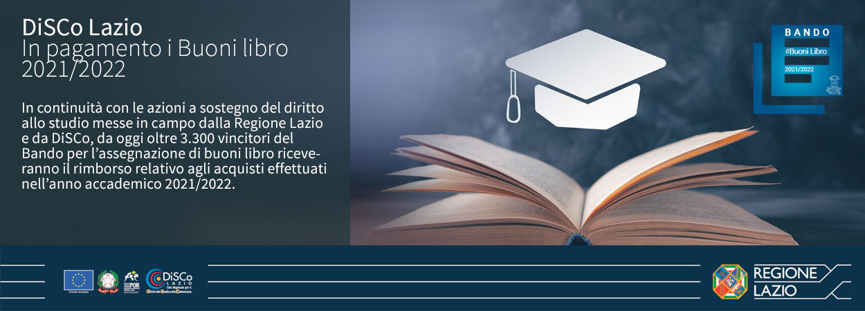 DiSCo Lazio | In pagamento i Buoni libro 2021/2022
