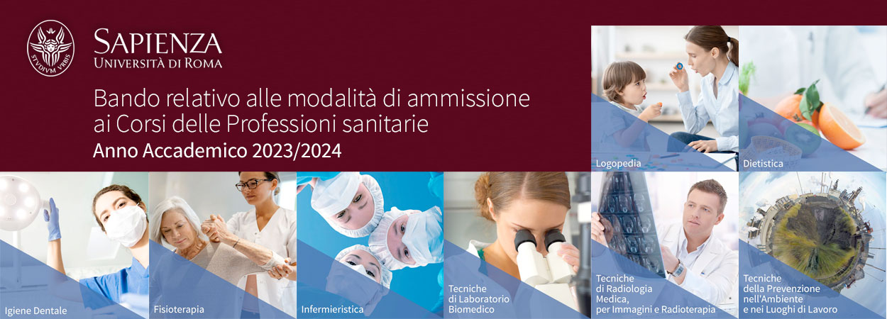 Sapienza | Bando relativo alle modalità di ammissione ai Corsi delle Professioni sanitarie | Anno Accademico 2023/2024 - Iscrizione alla prova dal 13/07/2023 al 03/08/2023