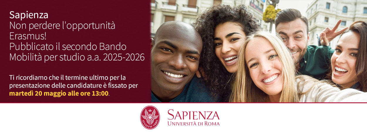 Sapienza | Non perdere l'opportunità Erasmus! Pubblicato il secondo Bando Mobilità per studio a.a. 2025-2026