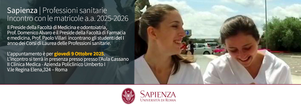 Sapienza | Professioni sanitarie • Incontro con le matricole a.a. 2025-2026